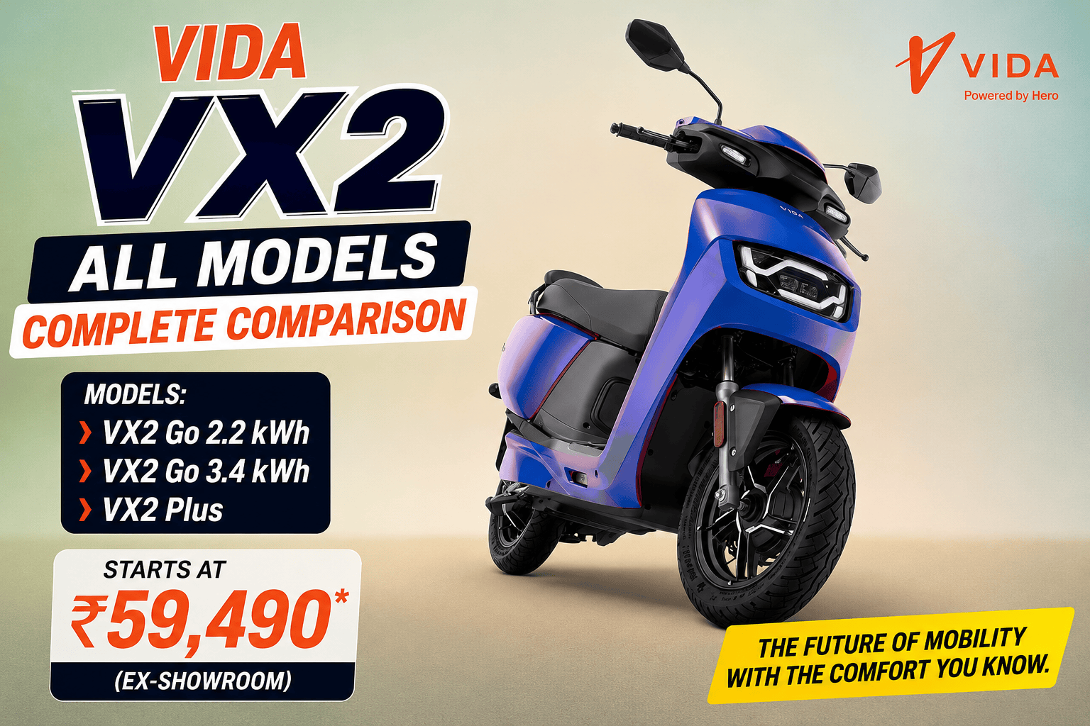 VIDA VX2 Plus vs VX2 Go 2.2 kWh vs VX2 Go 3.4 kWh – Complete Comparison 2026